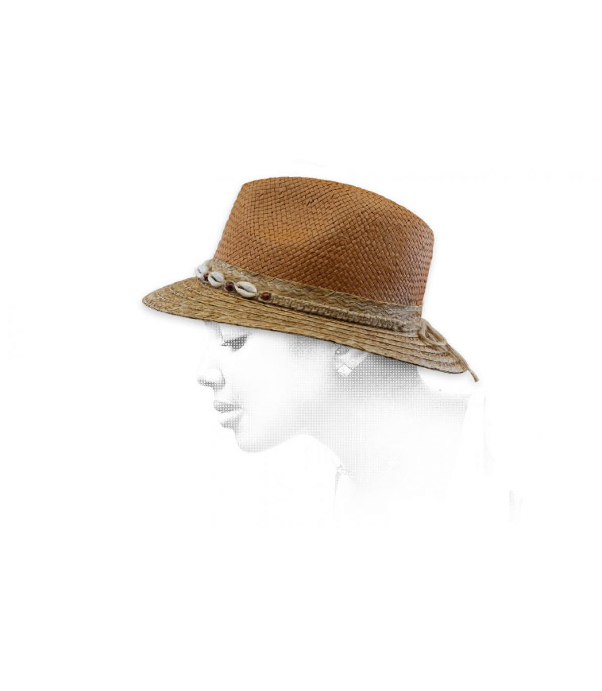 cappello di paglia bicolore Charly Najan brown